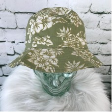 Mujer&apos;s Sz L Hat Green Pineapple Floral Bucket 100% Cotton  eb-94329352